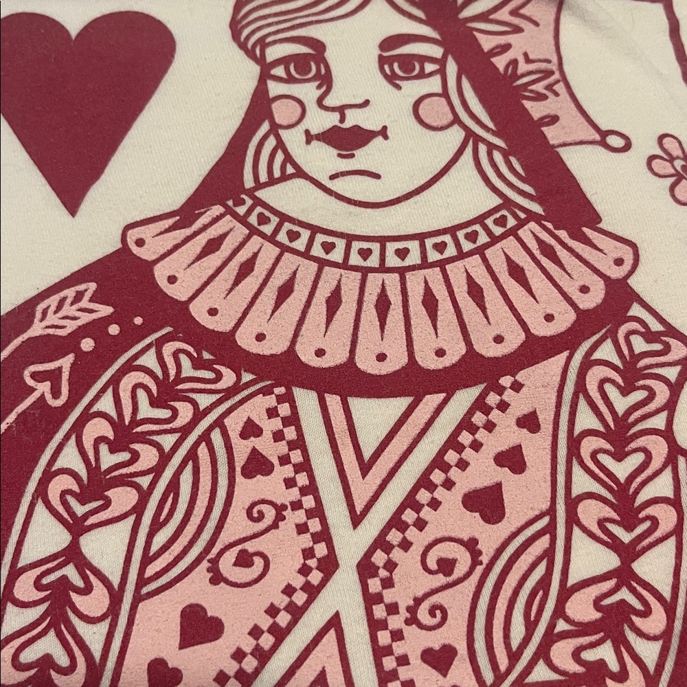 Graphic T-Shirt with Red Queen of Hearts Print